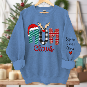 Custom Family Name Mom-Mom Claus - Personalized Sweatshirt - Best Christmas Gift For Grandma, Mom, Family Member - NH96