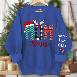 Custom Family Name Mom-Mom Claus - Personalized Sweatshirt - Best Christmas Gift For Grandma, Mom, Family Member - NH96