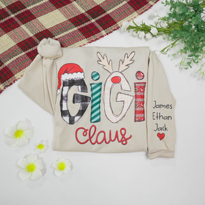 Custom Family Name Gigi Claus - Personalized Sweatshirt - Best Christmas Gift For Grandma, Mom, Family Member - NH96