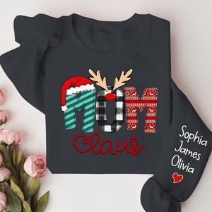 Custom Family Name Mom 2 Claus - Personalized Sweatshirt - Best Christmas Gift For Grandma, Mom, Family Member - NH96