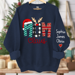 Custom Family Name Mom-Mom Claus - Personalized Sweatshirt - Best Christmas Gift For Grandma, Mom, Family Member - NH96