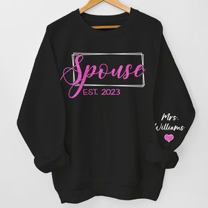 The Beginning Of Forever - Personalized Sweatshirt With Design On Sleeve -  Gift For Couple, Husband Wife, Anniversary, Engagement, Wedding, Marriage Gift | Custom Sleeve NH96