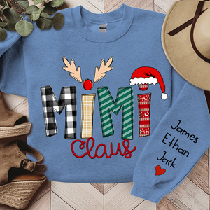 Custom Family Name Mimi Claus - Personalized Sweatshirt - Best Christmas Gift For Grandma, Mom, Family Member - NH96