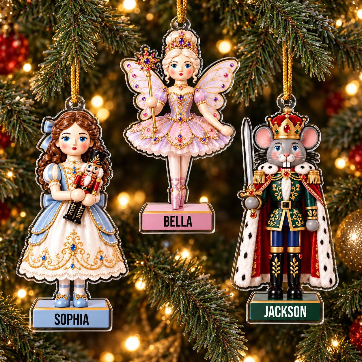 the nutcracker custom name and character personalized ornament 3