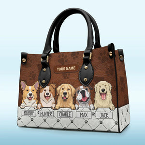 My Pet Is My Therapy - Personalized Leather Handbag - Gift for Dog Lovers, Dog Dad, Dog Mom | CLP14 NH96