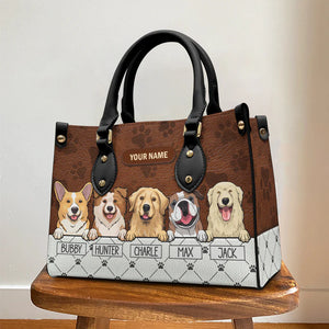 My Pet Is My Therapy - Personalized Leather Handbag - Gift for Dog Lovers, Dog Dad, Dog Mom | CLP14 NH96