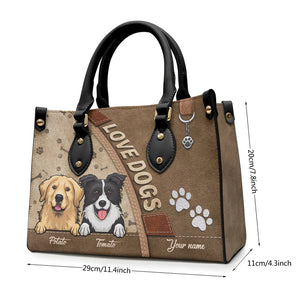 Dogs Make Our Lives Whole - Personalized Leather Handbag - Gift for Dog Lovers, Dog Dad, Dog Mom | CLP14 NH96