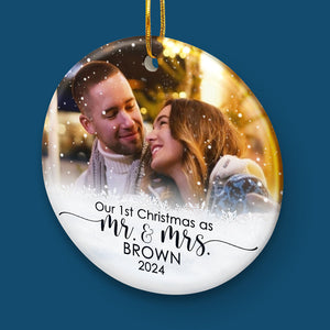 Our 1st Christmas As Mr & Mrs - Personalized Ceramic Ornament - Christmas Gift For Husband Wife, Anniversary, First Christmas NH96