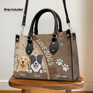 Dogs Make Our Lives Whole - Personalized Leather Handbag - Gift for Dog Lovers, Dog Dad, Dog Mom | CLP14 NH96