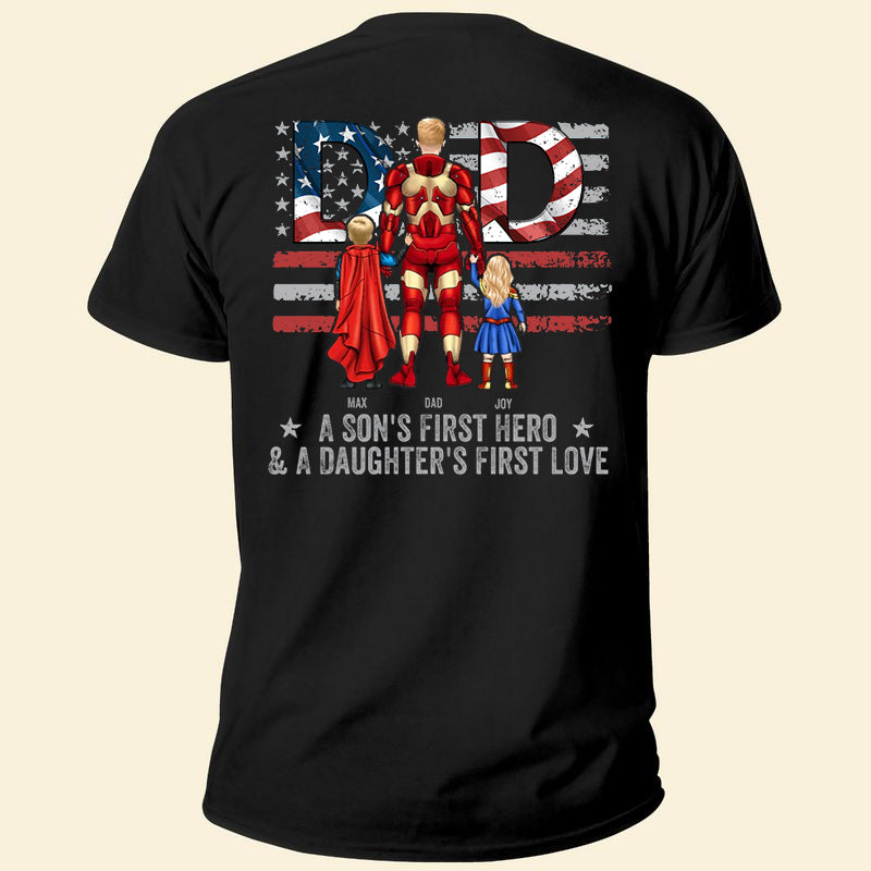 FamilyStore A Son's First Hero & A Daughter's First Love - Gift For Father - Personalized Unisex Shirt