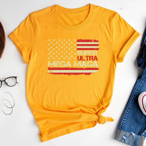 Super Ultra Mega Maga American Flag Pro Trump  - Unisex Shirt