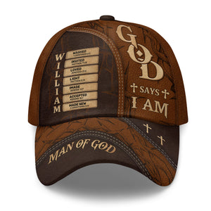 Man Of God, God Says I Am - Personalized Classic Cap - Gift for Men, Dad, Grandpa, Husband - NH96