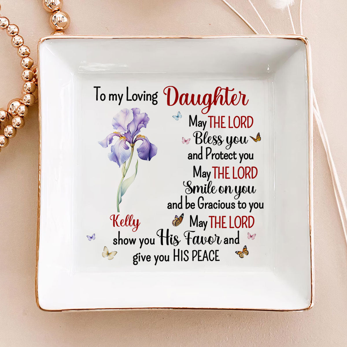 To My Loving - Personalized Jewelry Dish - Gift For Daughter, Grandma, Mom, Girlfriend, Wife, Bestie, Sister - NH96