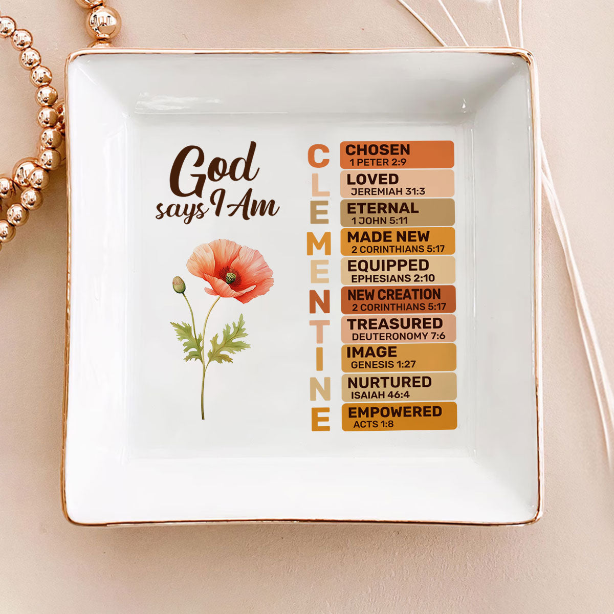 What God Says About You - Personalized Jewelry Dish - Gift For Grandma, Mom, Girlfriend, Wife, Bestie, Sister NH96