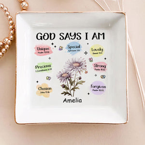 God Says You Are Chosen - Personalized Jewelry Dish - Gift For Grandma, Mom, Girlfriend, Wife, Bestie, Sister NH96