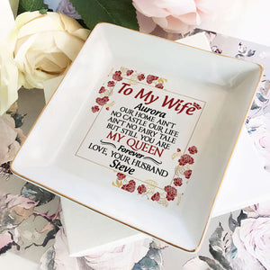 To My Wife - Personalized Jewelry Dish - Gift For Girlfriend, Wife - NH96