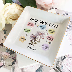 God Says You Are Chosen - Personalized Jewelry Dish - Gift For Grandma, Mom, Girlfriend, Wife, Bestie, Sister NH96