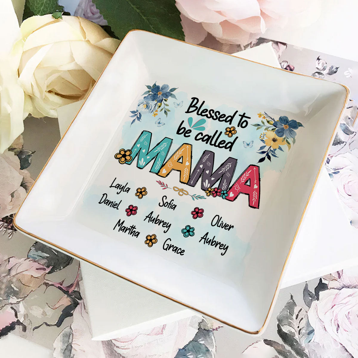 Blessed To Be Called Grandma - Personalized Jewelry Dish - Gift For Grandma, Mom, Girlfriend, Wife, Bestie, Sister - NH96