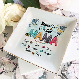 Blessed To Be Called Grandma - Personalized Jewelry Dish - Gift For Grandma, Mom, Girlfriend, Wife, Bestie, Sister - NH96