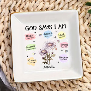 God Says You Are Chosen - Personalized Jewelry Dish - Gift For Grandma, Mom, Girlfriend, Wife, Bestie, Sister NH96