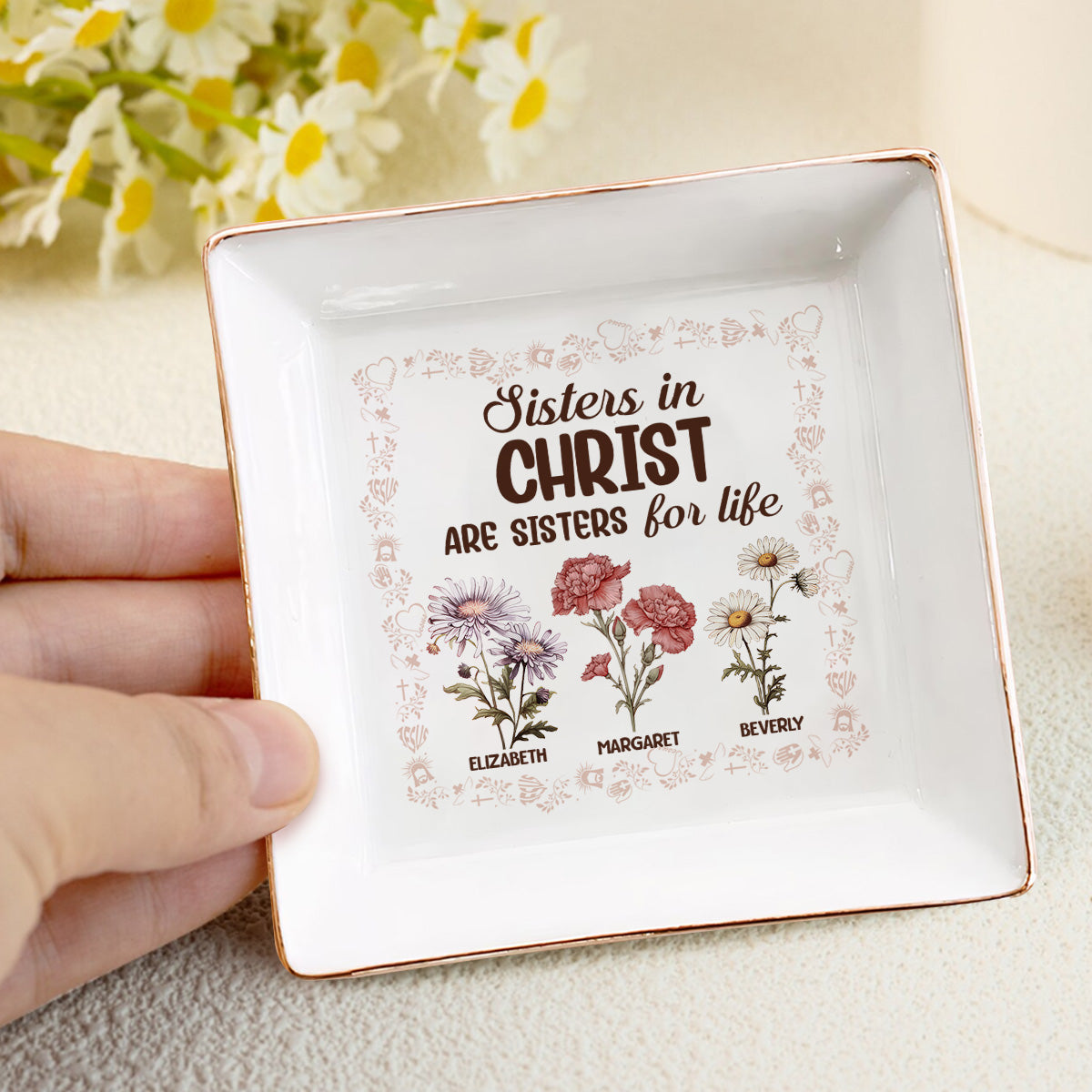 Sisters In Christ Are Sister For Life - Personalized Jewelry Dish - Gift For Bestie, Sister NH96