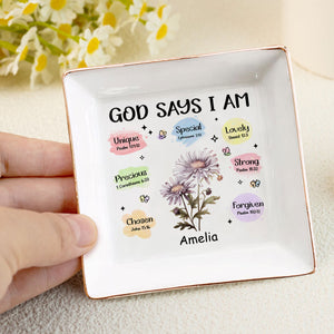 God Says You Are Chosen - Personalized Jewelry Dish - Gift For Grandma, Mom, Girlfriend, Wife, Bestie, Sister NH96