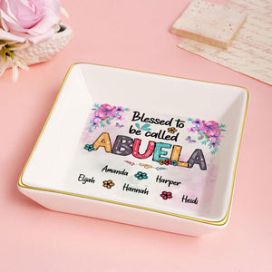 Blessed To Be Called Grandma - Personalized Jewelry Dish - Gift For Grandma, Mom, Girlfriend, Wife, Bestie, Sister - NH96