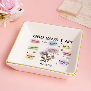 God Says You Are Chosen - Personalized Jewelry Dish - Gift For Grandma, Mom, Girlfriend, Wife, Bestie, Sister NH96