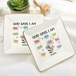 God Says You Are Chosen - Personalized Jewelry Dish - Gift For Grandma, Mom, Girlfriend, Wife, Bestie, Sister NH96