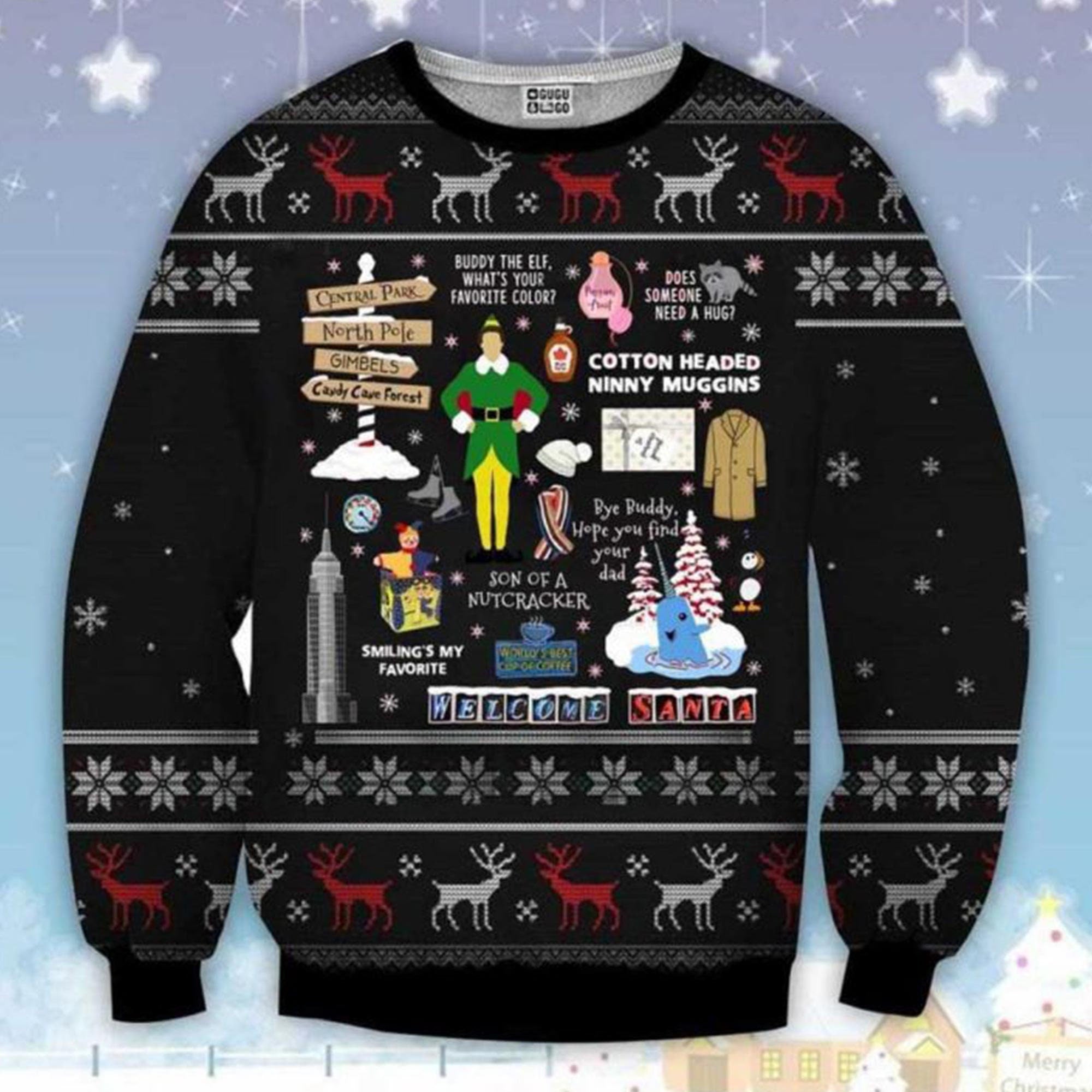Welcome Santa Xmas ELF - Ugly Sweater