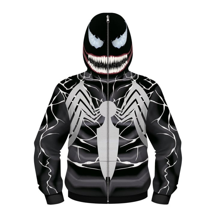 Venom Miles Morales Cosplay 3D Kid Hoodie