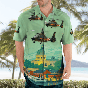 Maryland State Police Aerospatiale SA-365N-1 Dauphin 2 Hawaiian Shirt