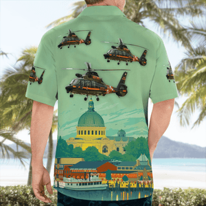 Maryland State Police Aerospatiale SA-365N-1 Dauphin 2 Hawaiian Shirt