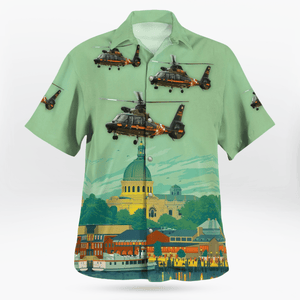 Maryland State Police Aerospatiale SA-365N-1 Dauphin 2 Hawaiian Shirt