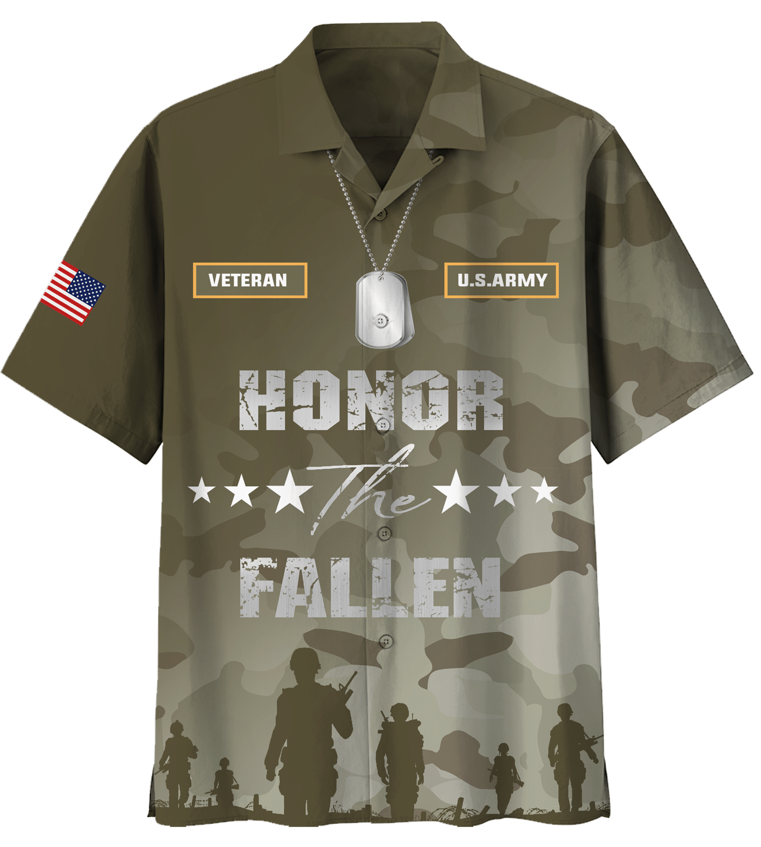 US Army Veteran, Honor The Fallen Hawaiian Shirt