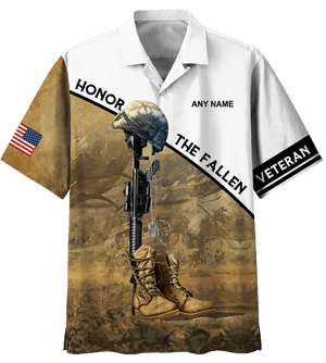 Personalized Veteran Shirt, Honor The Fallen Custom Name Hawaiian Shirt