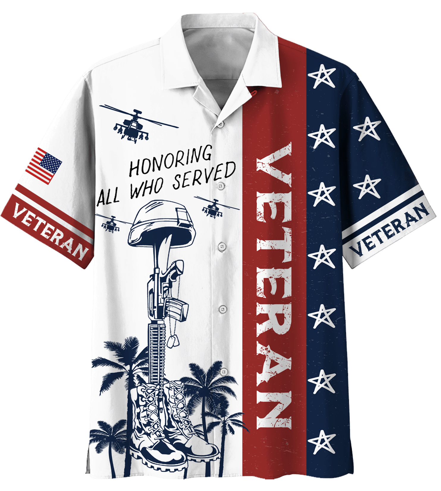 Honoring All Who Served Veteran Hawaiian Shirt