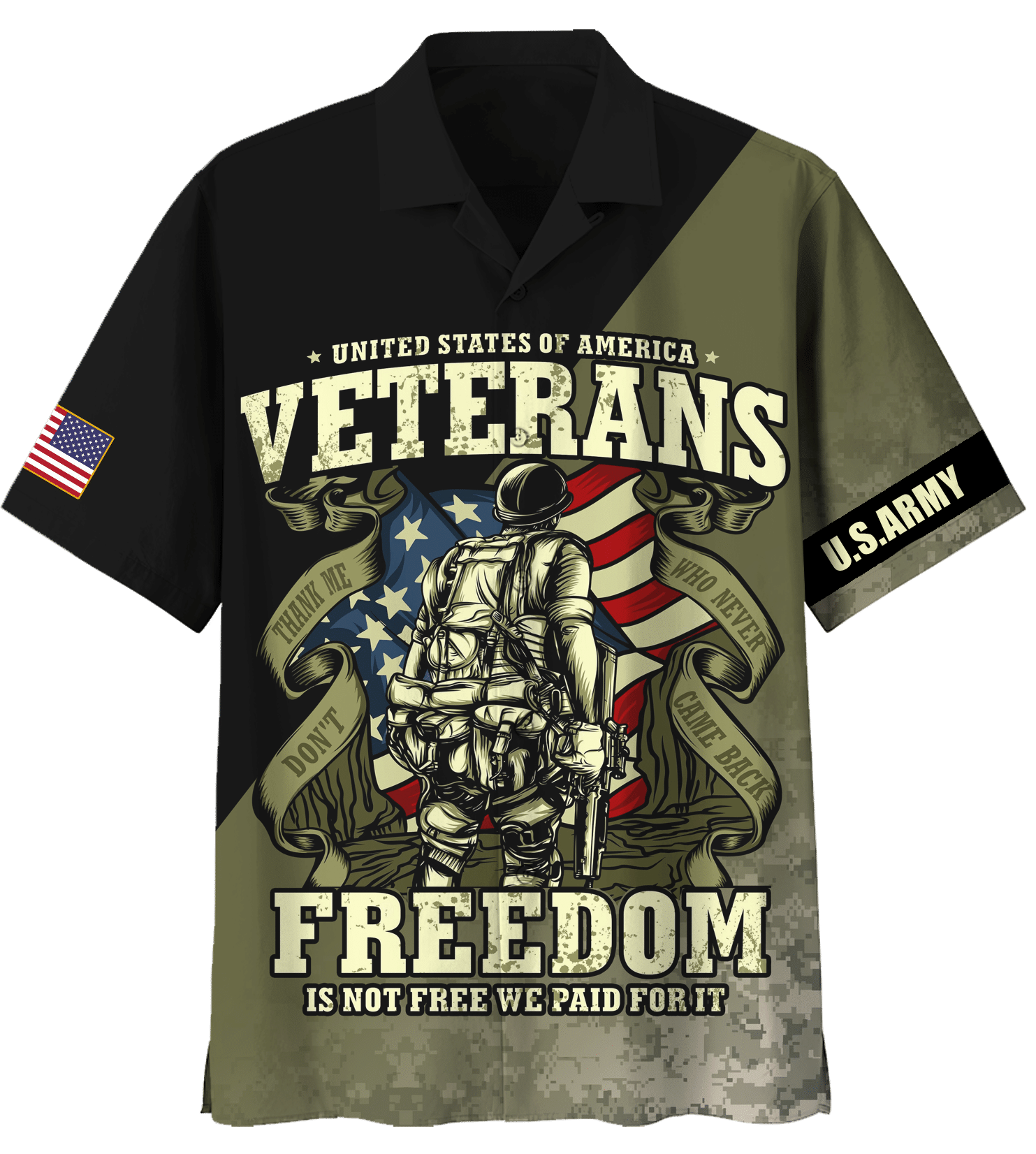 US Army Veterans Freedom Is Not Free We Paid For It Hawaiian Shirt