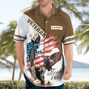 US Army Freedom Isn't Free Eagle Hawaiian Shirt