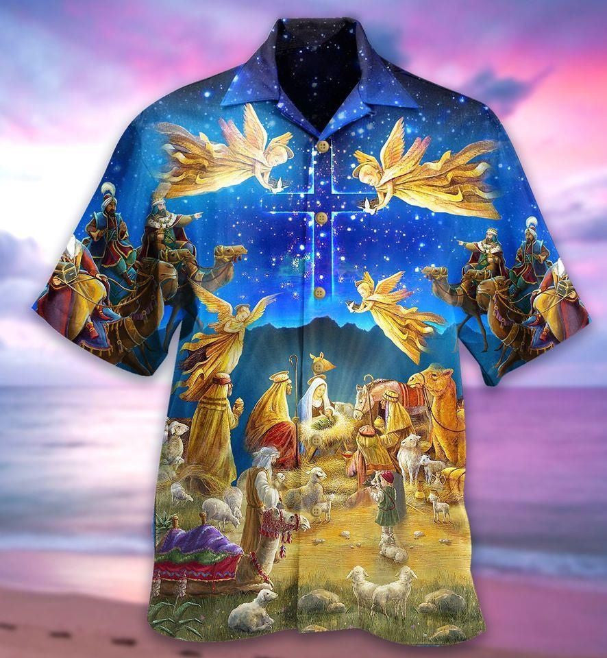 Amazing Jesus Was Born Hawaiian Shirt