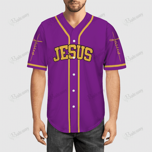 Jesus - The Cross Purple Baseball Jersey 177