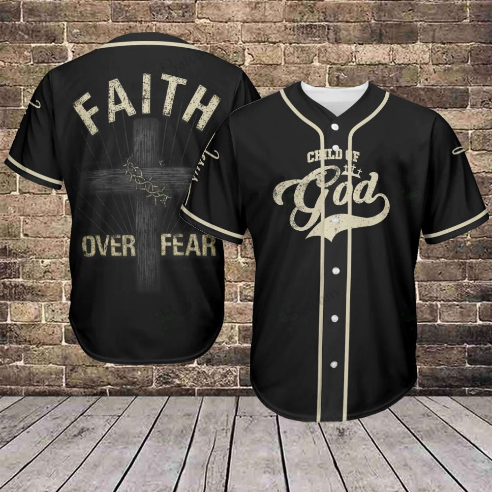 Jesus - Faith Over Fear Baseball Jersey 357
