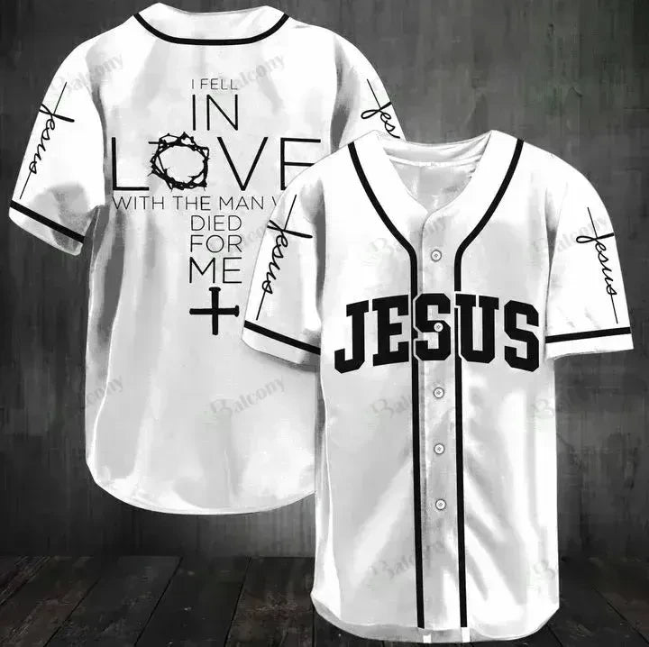 Jesus - I fell in love with Who died for me Baseball Jersey 149