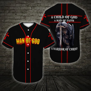 A Child Of God A Man Of Faith Jesus Baseball Jersey