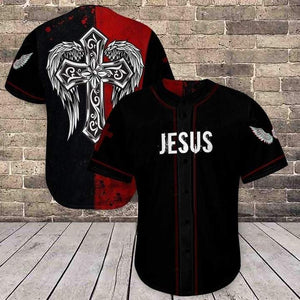 Faith Cross Wing Of Jesus Baseball Jersey