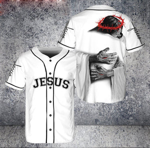 Jesus Hug Embracing Christ Baseball Jersey | Colorful | Adult Unisex | S - 5XL Full Size