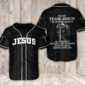 I'm On Team Jesus Baseball Jersey | Colorful | Adult Unisex | S - 5XL Full Size
