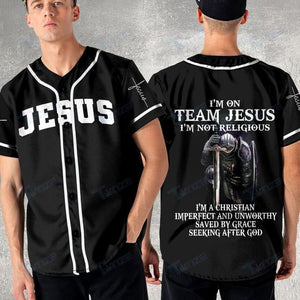 I'm On Team Jesus Baseball Jersey | Colorful | Adult Unisex | S - 5XL Full Size