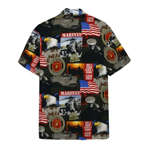 Homesizy 3D United States of America Marines Military Custom Hawaii Shirt
