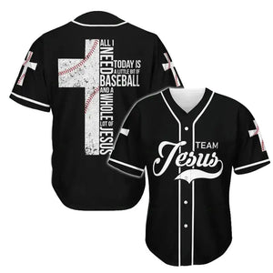 Tmarc Tee JESUS - ALL I NEED TODAY IS A WHOLE LOT OF JESUS Baseball Tee